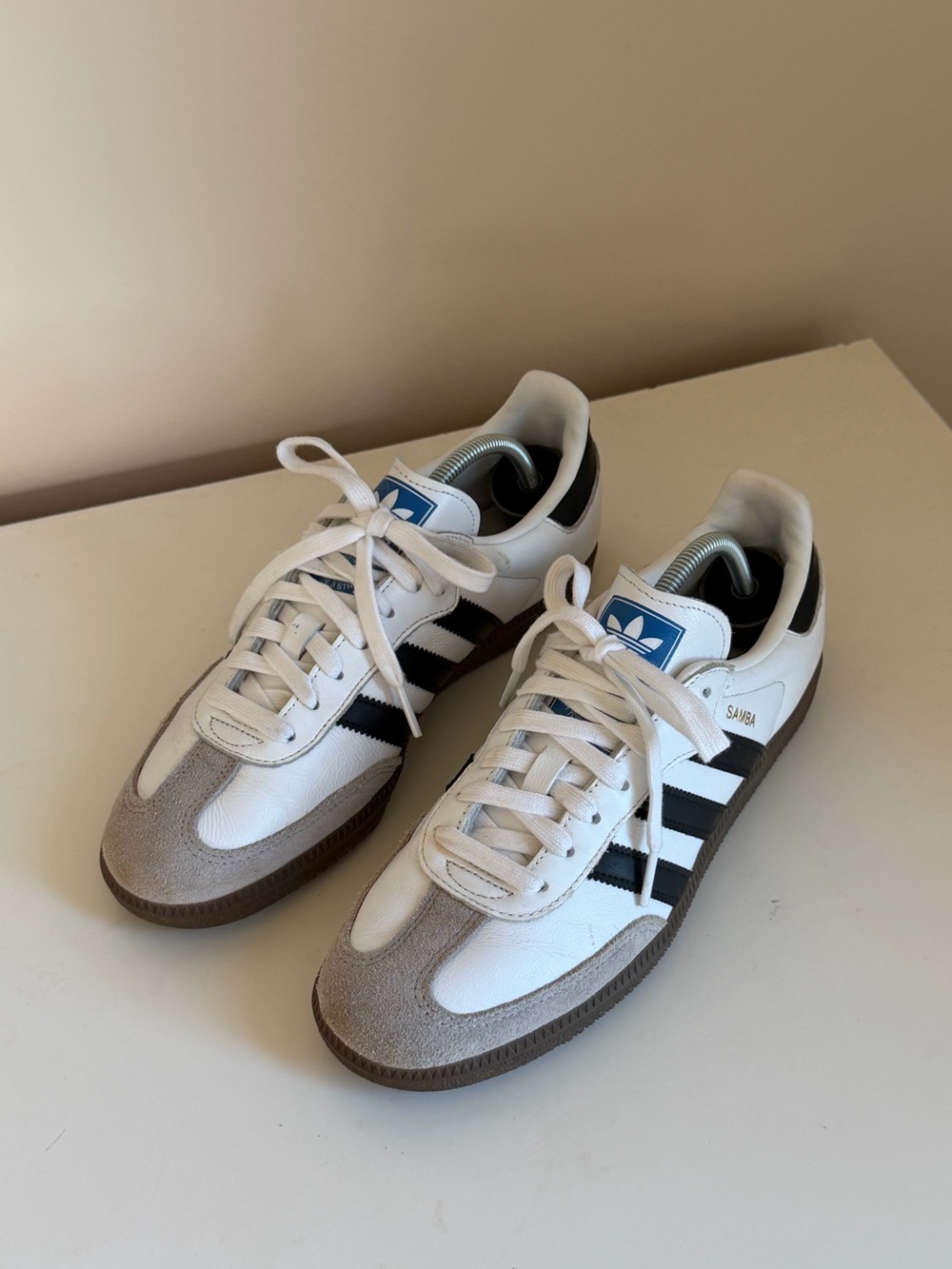 Adidas Samba Style White Sneakers with Black Stripes - Picture 2 of 6